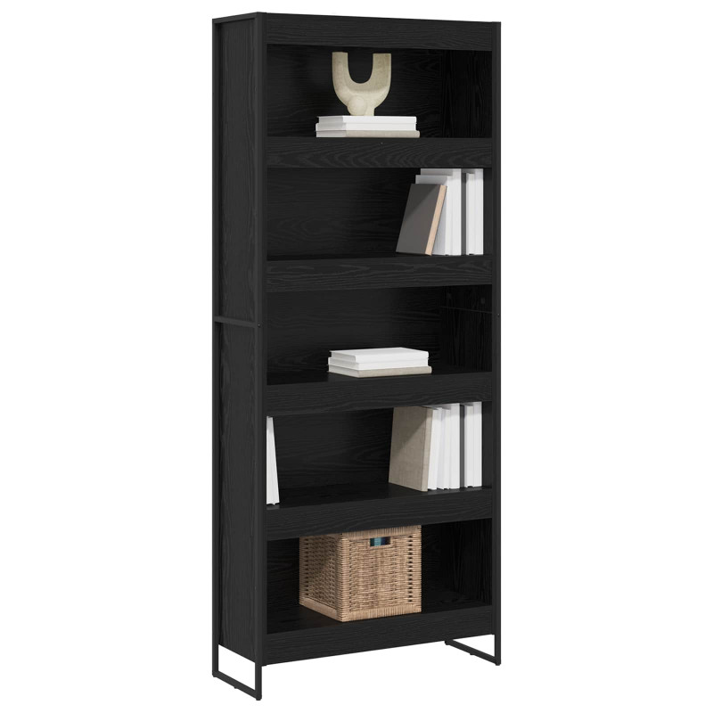 Szafka na książki 2 pcs Czarny Dąb 80 x 30 x 155 cm