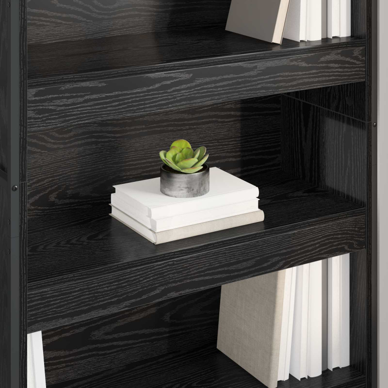 Szafka na książki 2 pcs Czarny Dąb 80 x 30 x 155 cm