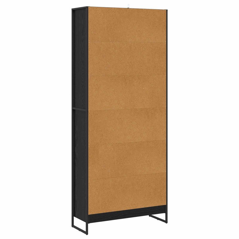 Szafka na książki 2 pcs Czarny Dąb 80 x 30 x 155 cm