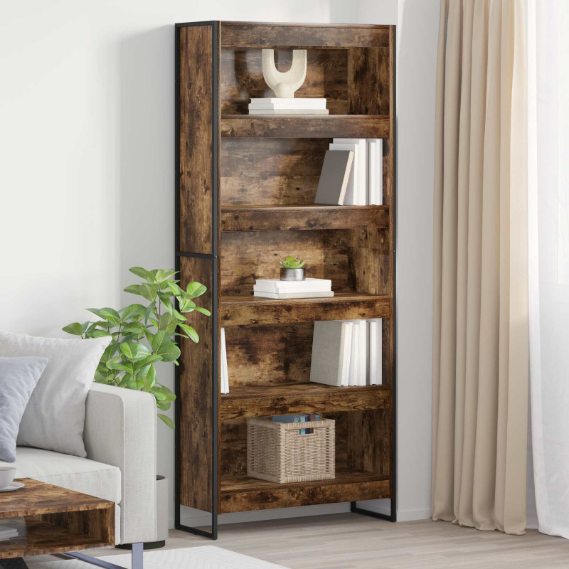 Szafka na książki 2 pcs Dąb dymny 80 x 30 x 155 cm