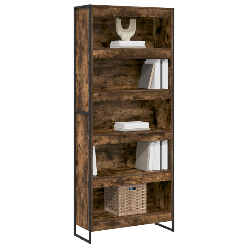 Szafka na książki 2 pcs Dąb dymny 80 x 30 x 155 cm