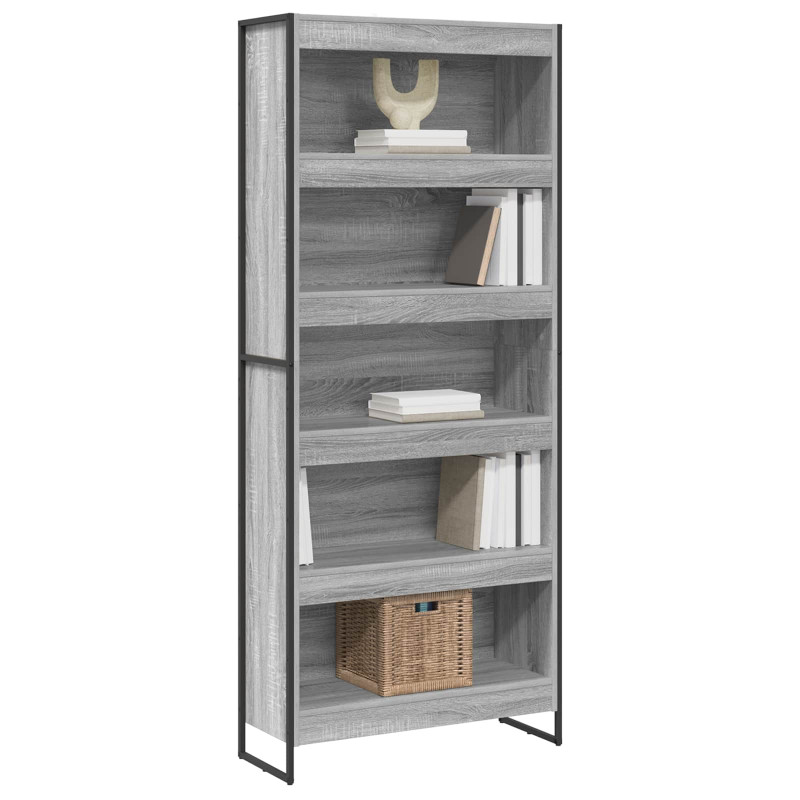 Szafka na książki 2 pcs Szary Sonoma 80 x 30 x 155 cm