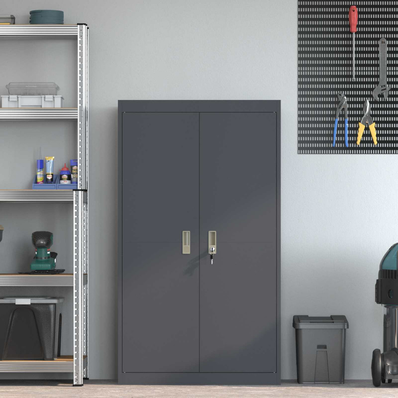 Szafka do przechowywania Antracyt 80 x 40 x 140 cm Stal