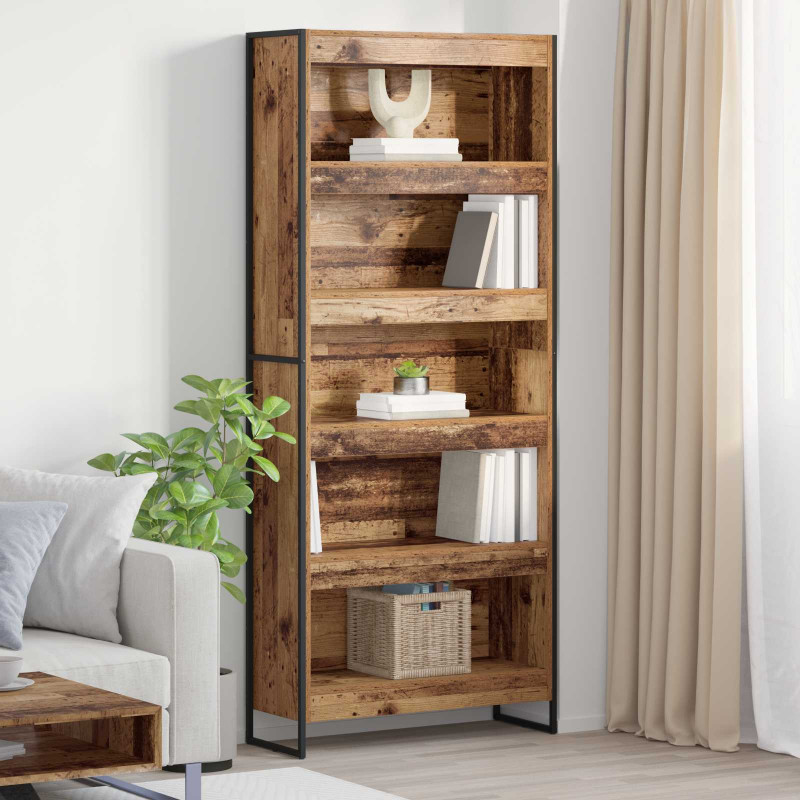 Szafka na książki 2 pcs Stare drewno 80 x 30 x 155 cm