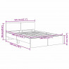 Ramka łóżka Ze LED Lights Dąb rzemieślniczy 140 x 190 cm