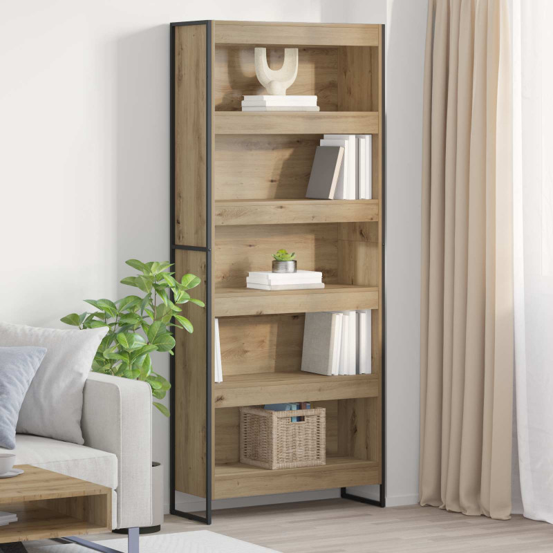Szafka na książki 2 pcs Dąb rzemieślniczy 80 x 30 x 155 cm