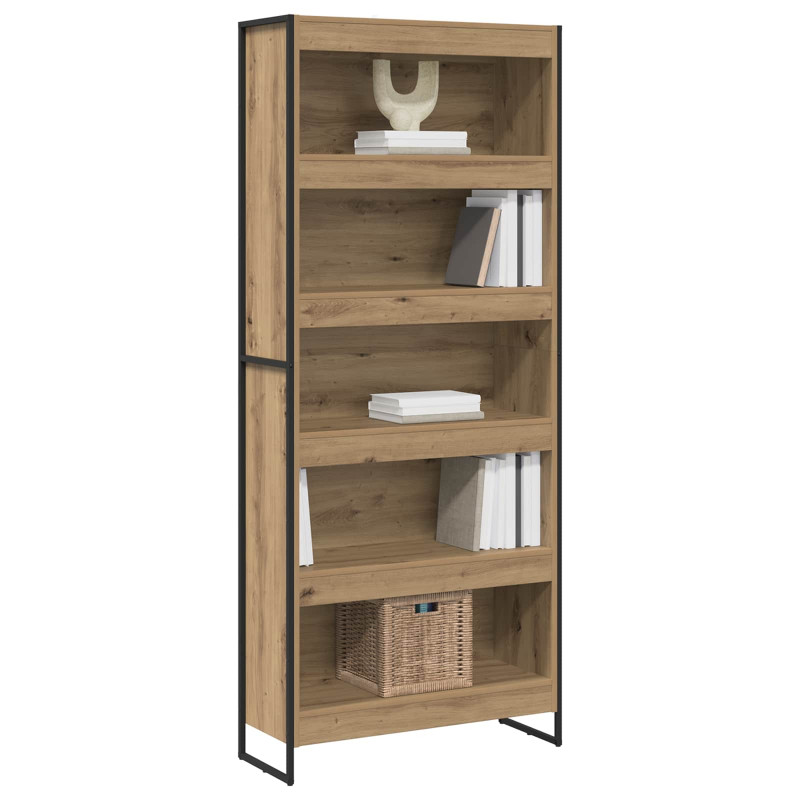 Szafka na książki 2 pcs Dąb rzemieślniczy 80 x 30 x 155 cm