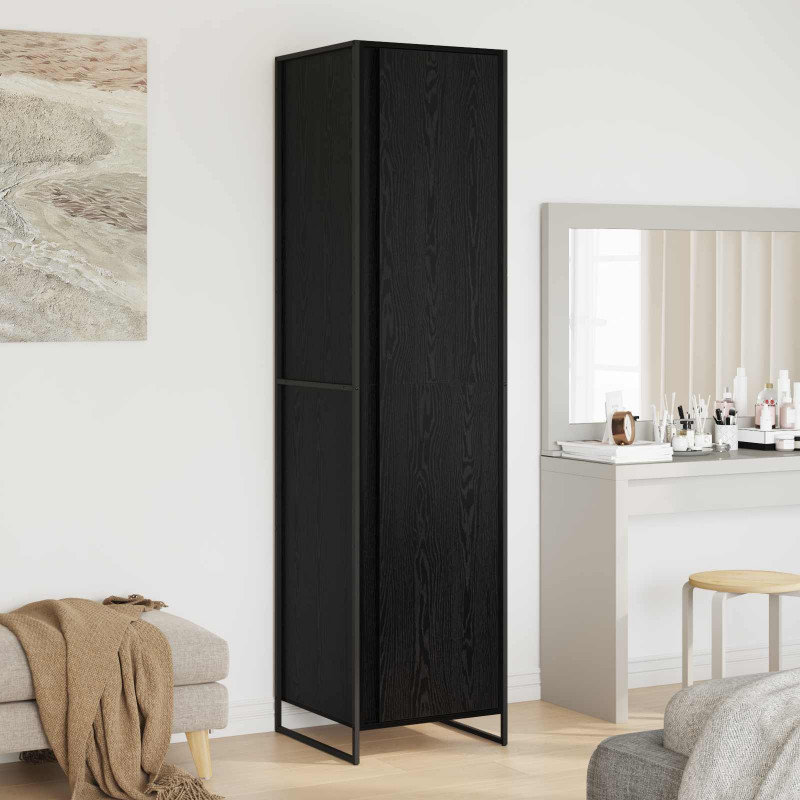Szafa 2 pcs Czarny Dąb 50 x 50 x 200 cm Materiał drewnopochodny