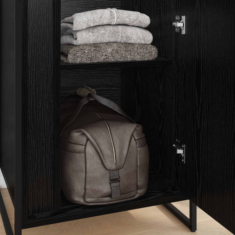 Szafa 2 pcs Czarny Dąb 50 x 50 x 200 cm Materiał drewnopochodny