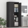 Szafka do przechowywania Czarny 80 x 40 x 180 cm Stal