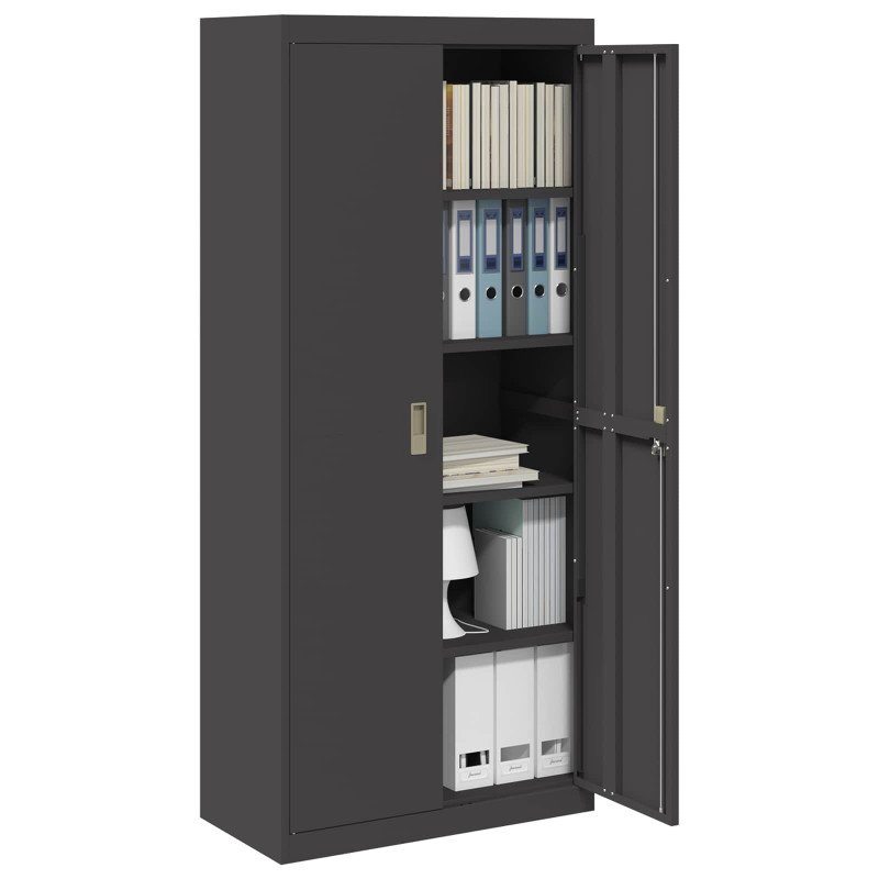 Szafka do przechowywania Czarny 80 x 40 x 180 cm Stal