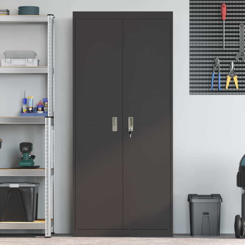 Szafka do przechowywania Czarny 80 x 40 x 180 cm Stal