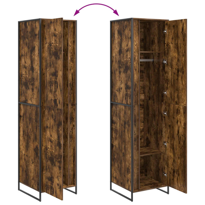 Szafa 2 pcs Dąb dymny 50 x 50 x 200 cm Materiał drewnopochodny