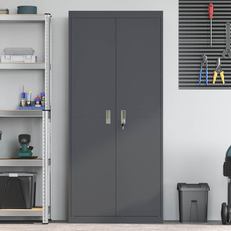Szafka do przechowywania Antracyt 80 x 40 x 180 cm Stal
