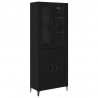 Highboard Czarny Dąb 69,5 x 34 x 180 cm Materiał drewnopochodny