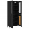 Highboard Czarny Dąb 69,5 x 34 x 180 cm Materiał drewnopochodny