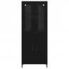 Highboard Czarny Dąb 69,5 x 34 x 180 cm Materiał drewnopochodny