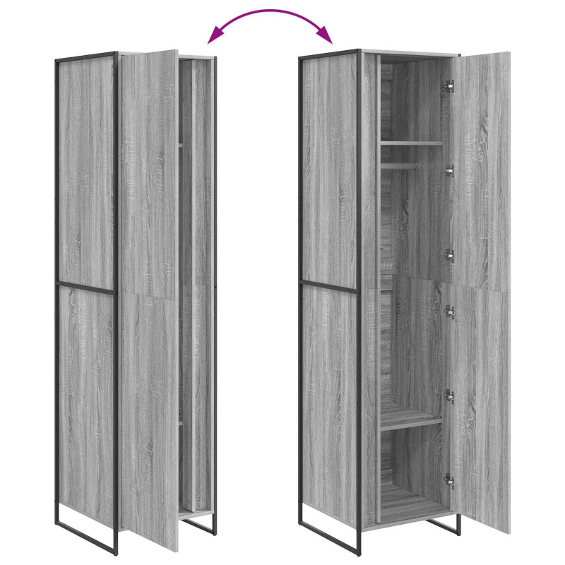 Szafa z przechowywaniem 2 pcs Szary Sonoma 50 x 50 x 200 cm