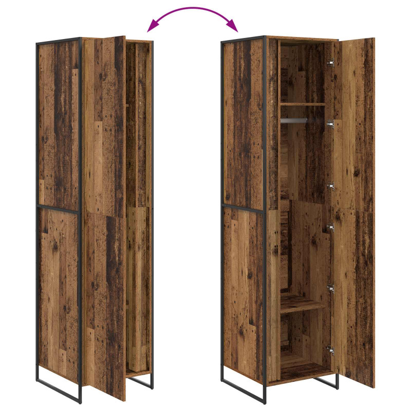 Szafa z przechowywaniem 2 pcs Stare drewno 50 x 50 x 200 cm