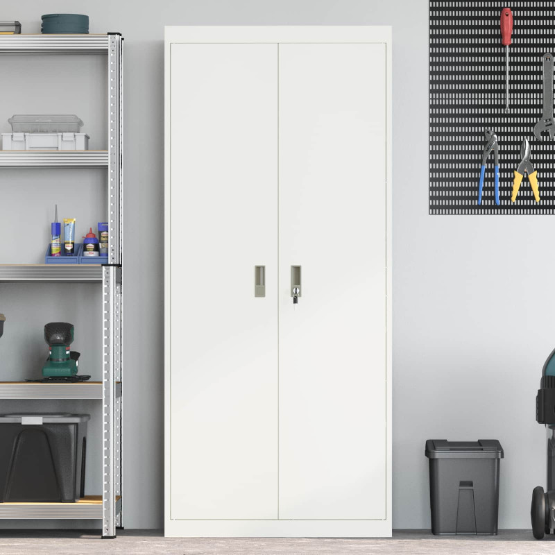 Szafka do przechowywania Biały 80 x 40 x 180 cm Stal