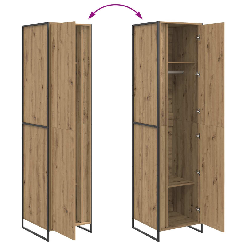 Szafa z drzwiami 2 pcs Dąb rzemieślniczy 50 x 50 x 200 cm