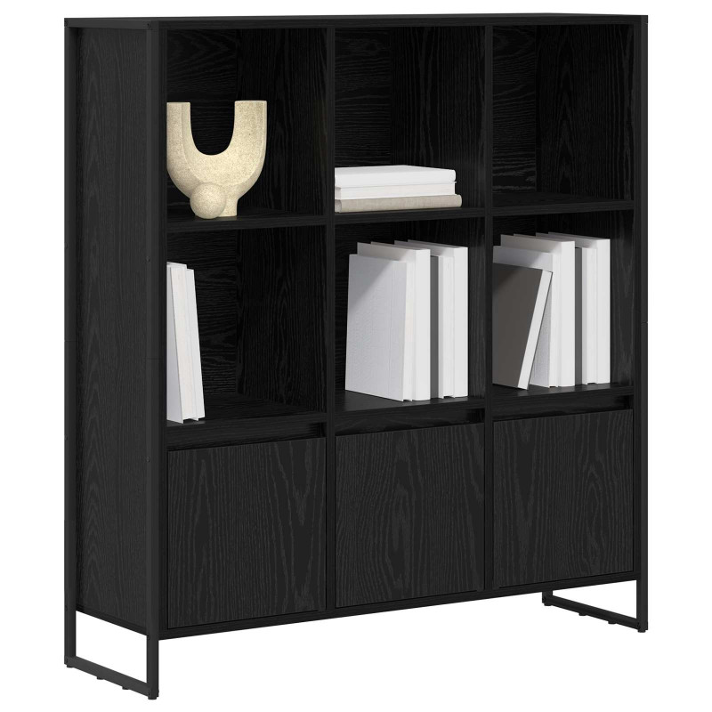 Szafka na książki 2 pcs Czarny Dąb 99,5 x 30 x 108 cm