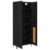 Highboard Czarny Dąb 69,5 x 34 x 180 cm Materiał drewnopochodny