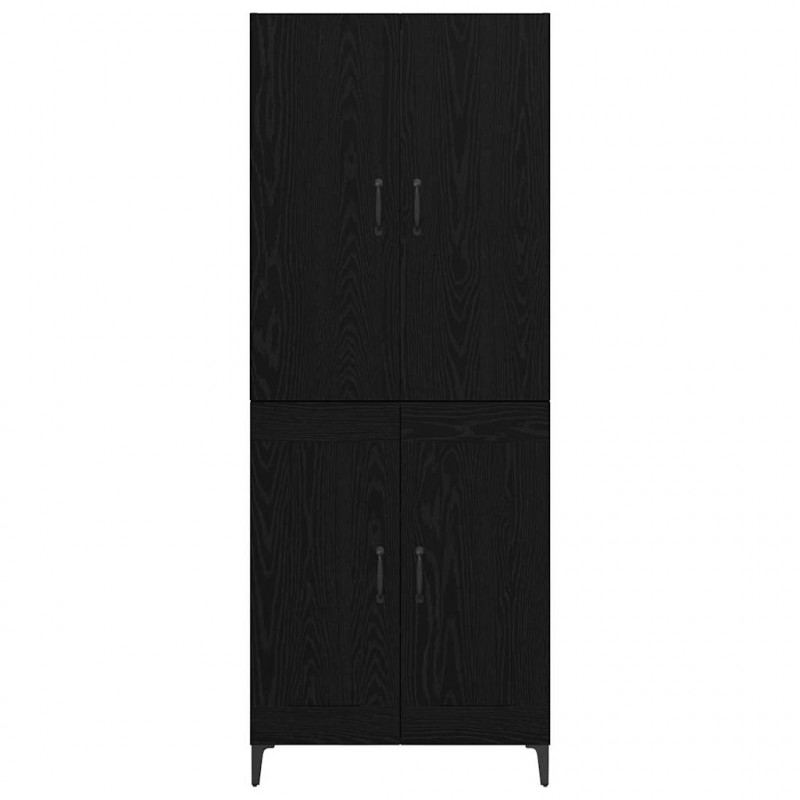 Highboard Czarny Dąb 69,5 x 34 x 180 cm Materiał drewnopochodny