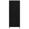 Highboard Czarny Dąb 69,5 x 34 x 180 cm Materiał drewnopochodny