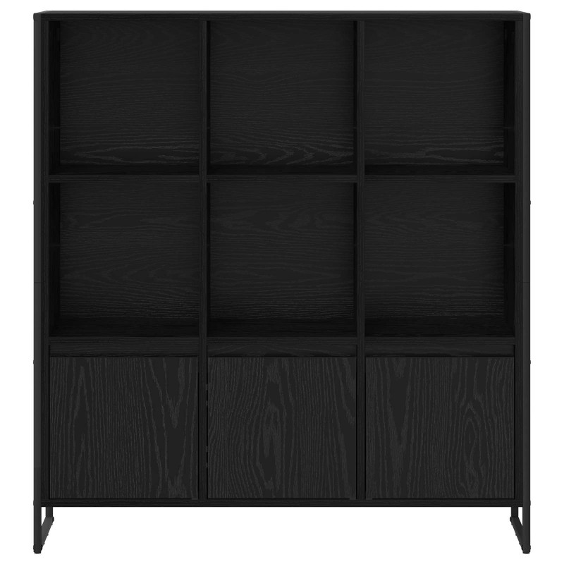 Szafka na książki 2 pcs Czarny Dąb 99,5 x 30 x 108 cm