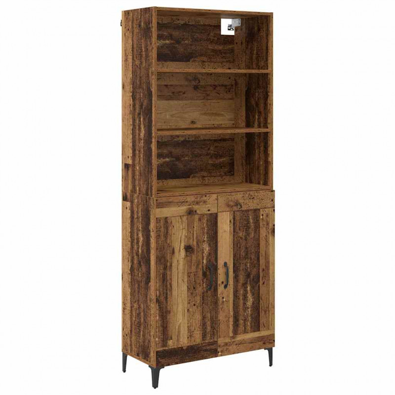Highboard 2 pcs Stare drewno Materiał drewnopochodny