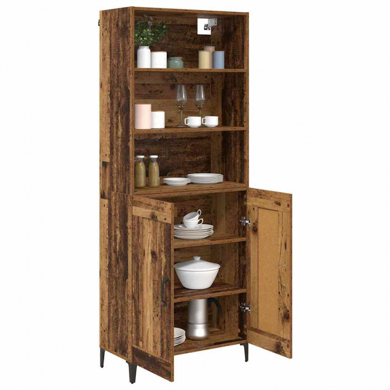 Highboard 2 pcs Stare drewno Materiał drewnopochodny