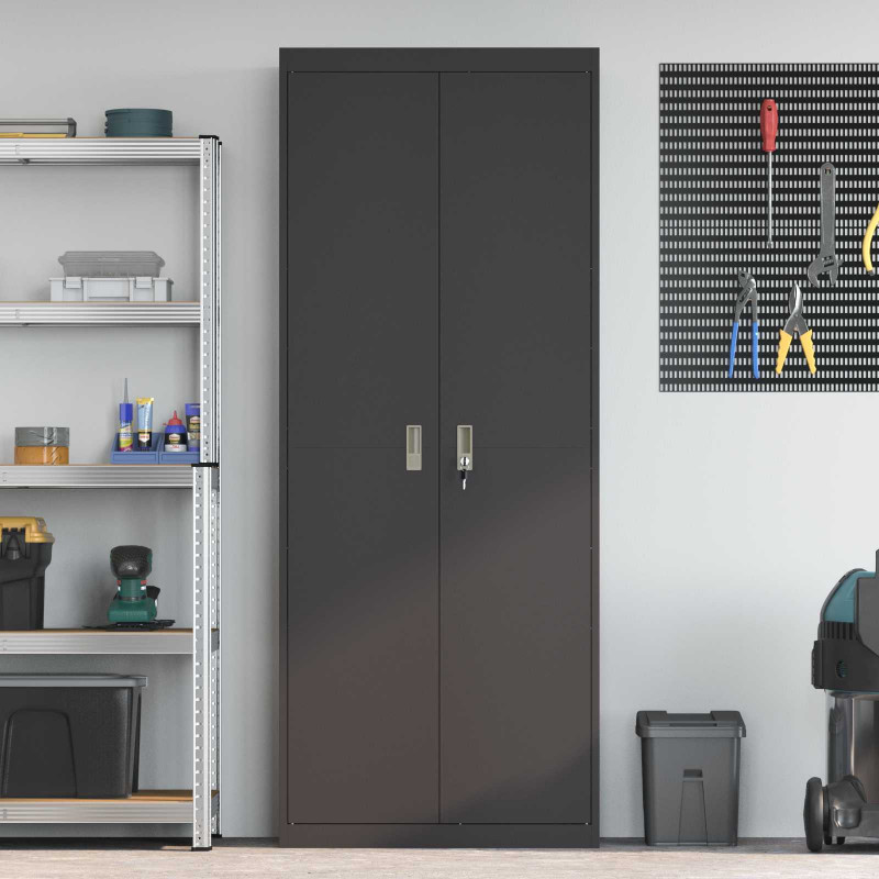 Szafka do przechowywania Czarny 80 x 40 x 200 cm Stal