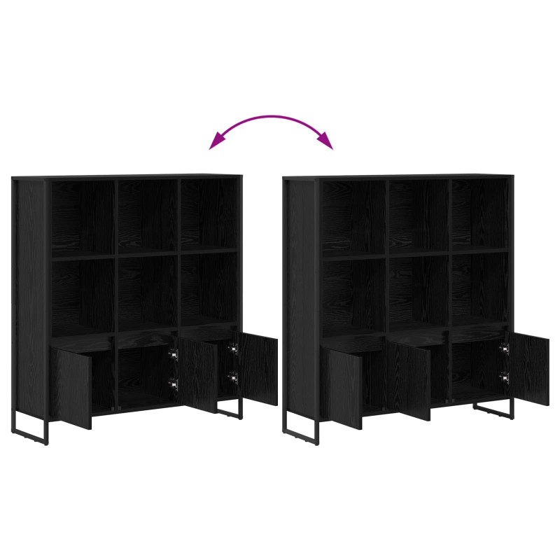 Szafka na książki 2 pcs Czarny Dąb 99,5 x 30 x 108 cm