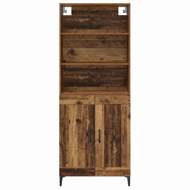 Highboard 2 pcs Stare drewno Materiał drewnopochodny