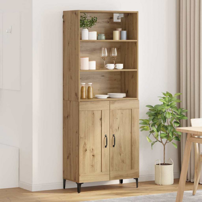 Highboard 2 pcs dąb artisan Materiał drewnopochodny