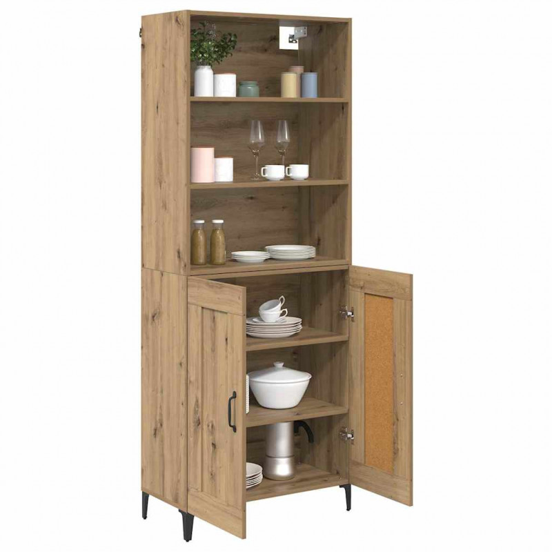 Highboard 2 pcs dąb artisan Materiał drewnopochodny