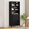 Highboard 2 pcs Czarny dąb Materiał drewnopochodny