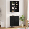 Highboard 2 pcs Czarny dąb Materiał drewnopochodny
