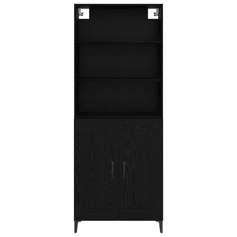 Highboard 2 pcs Czarny dąb Materiał drewnopochodny