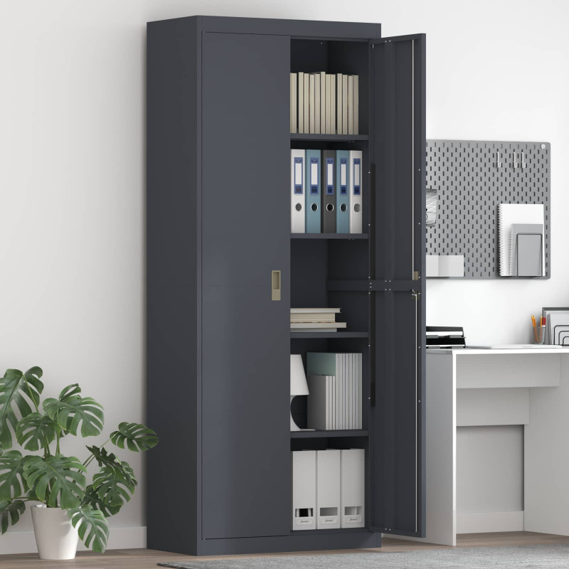 Szafka do przechowywania Antracyt 80 x 40 x 200 cm Stal