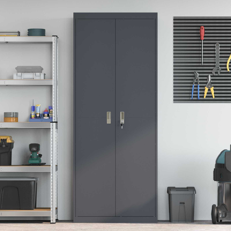 Szafka do przechowywania Antracyt 80 x 40 x 200 cm Stal