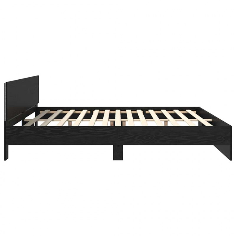 Ramka łóżka Czarny Dąb 180 x 200 cm Materiał drewnopochodny