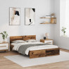 Ramka łóżka Stare drewno 140 x 200 cm Materiał drewnopochodny