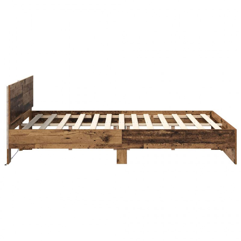 Ramka łóżka Stare drewno 140 x 200 cm Materiał drewnopochodny