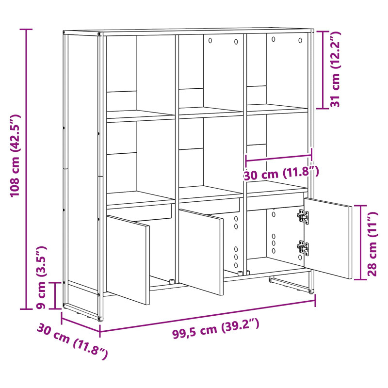 Szafka na książki 2 pcs Dąb rzemieślniczy 99,5 x 30 x 108 cm