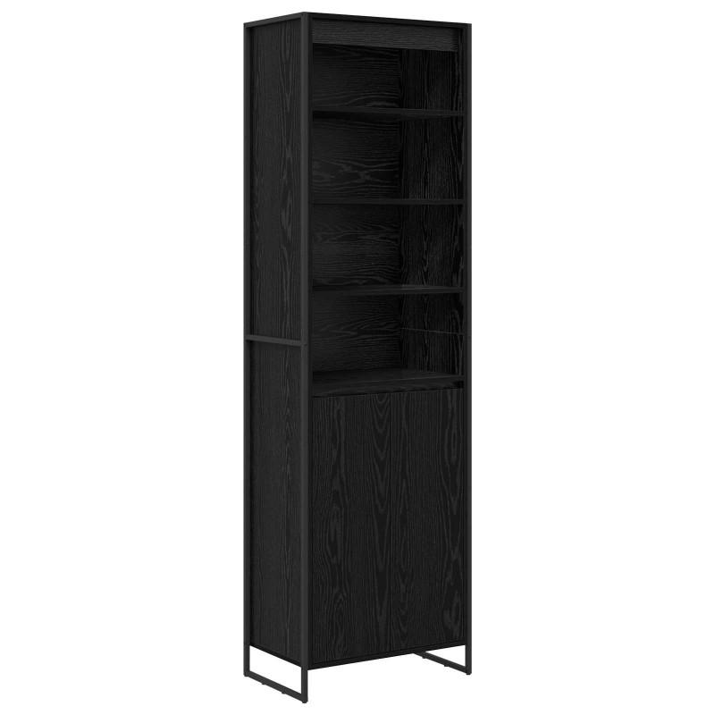 Wysokie szafki 2 pcs Czarny Dąb 60 x 36 x 200 cm