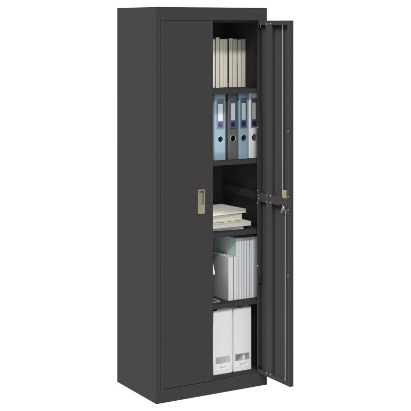 Szafka do przechowywania Czarny 60 x 40 x 180 cm Stal