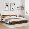 Ramka łóżka Stare drewno 200 x 200 cm Materiał drewnopochodny