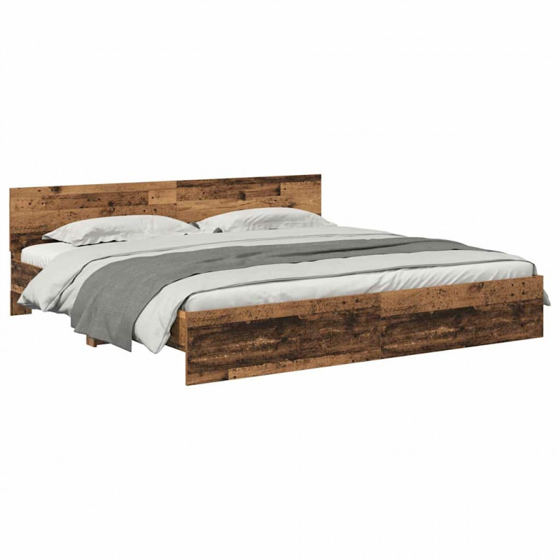 Ramka łóżka Stare drewno 200 x 200 cm Materiał drewnopochodny